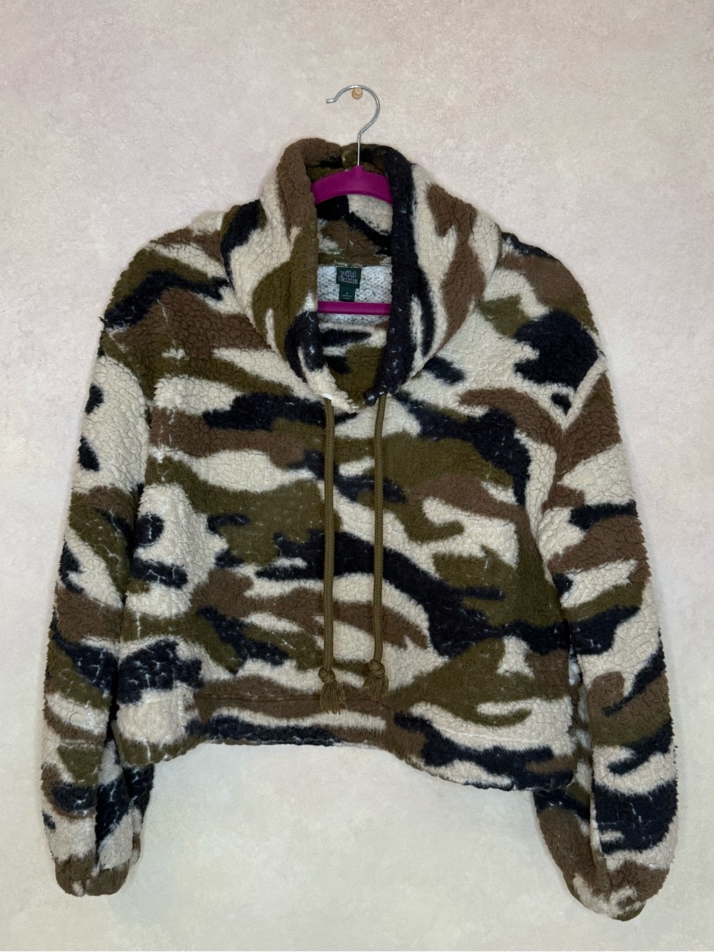Wild Fable Cozy Camouflage Sherpa - Olive/Black/White - Picture 2 of 4